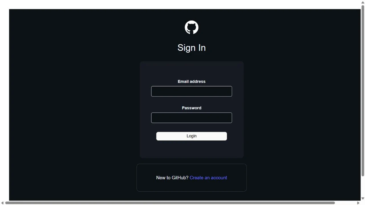 GitHub Replica account sign-in interface